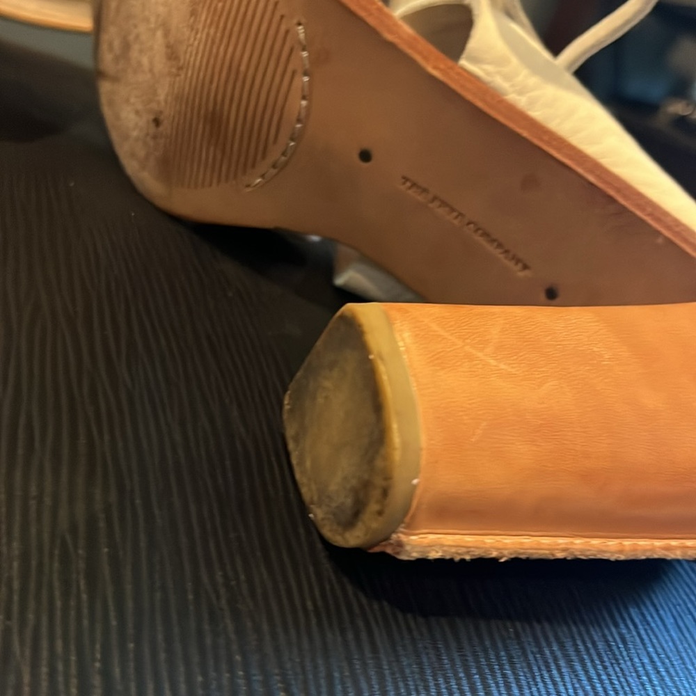 SALE! Frye Cream Ivory women's 9 Sophia Tie-On Leather Upper Leather Block 4" H - Picture 9 of 12